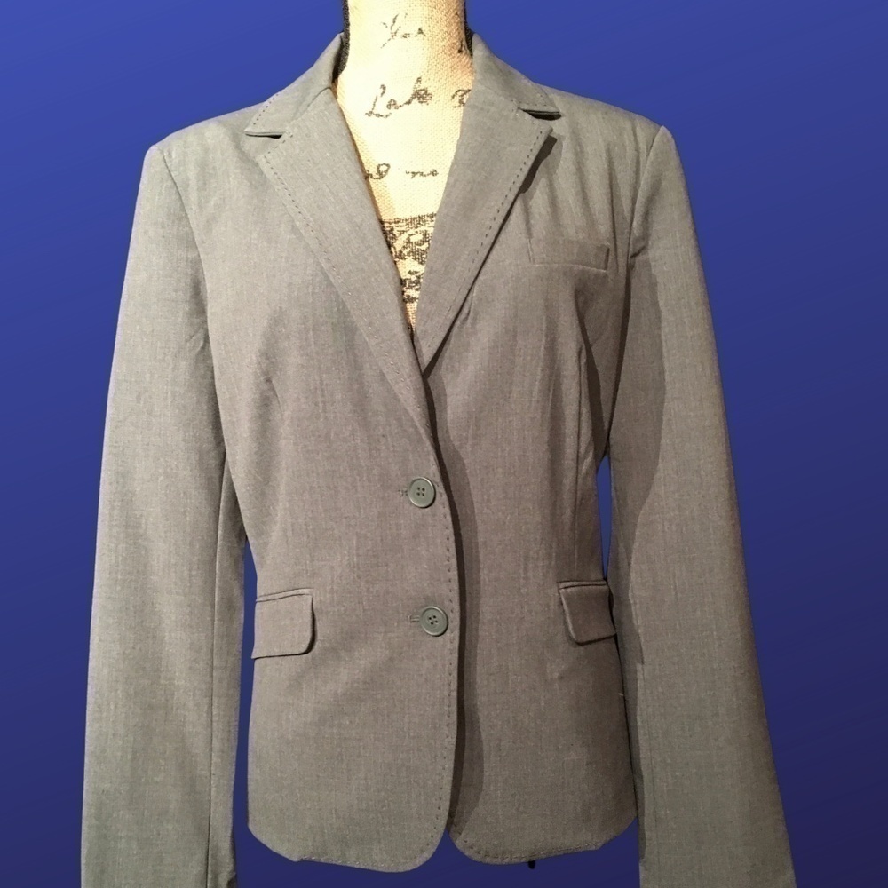 𝅺new YORK & COMPANY STRETCH Career Blazer Jacket, GRAY, NWT, Size 14